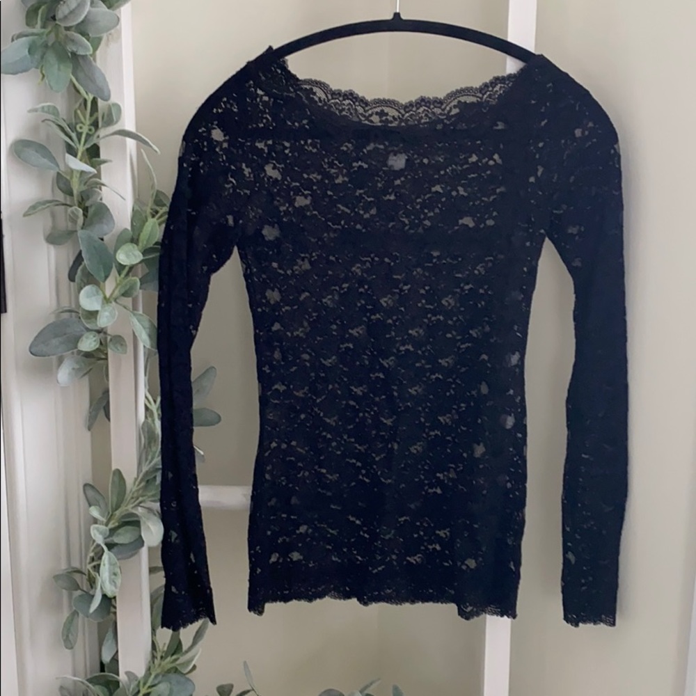 Free people long sleeve lace top